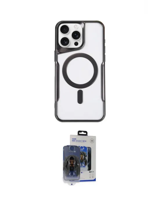 ieg™ iPhone 15 Pro Max Kılıf Yadigar Klasik Özel Seri - Siyah Vanessa Magic Cam