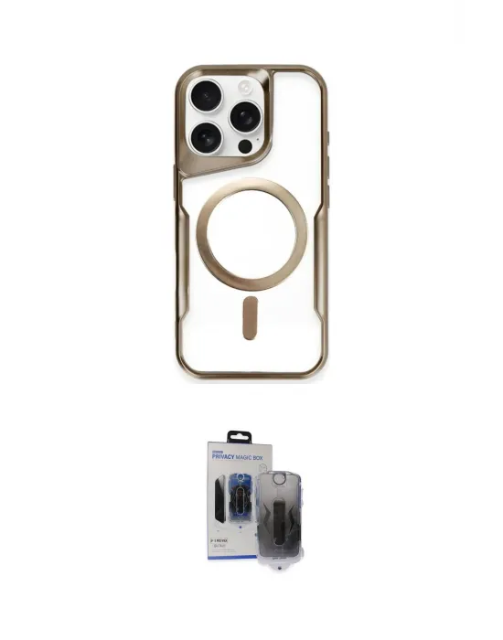 ieg™ iPhone 15 Pro Max Kılıf Yadigar Klasik Özel Seri - Siyah Vanessa Magic Hayalet Cam