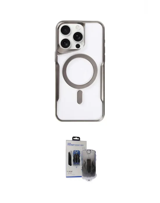 ieg™ iPhone 15 Pro Max Kılıf Yadigar Klasik Özel Seri - Siyah Vanessa Magic Hayalet Cam