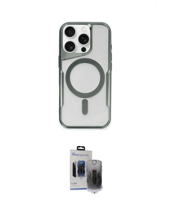 ieg™ iPhone 15 Pro Max Kılıf Yadigar Klasik Özel Seri - Siyah Vanessa Magic Hayalet Cam