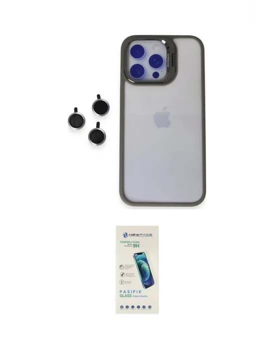 ieg™ iPhone 15 Pro Max Kılıf Yankı Asil Serisi - Şeffaf Pasifik Cam Ekran Koruyucu