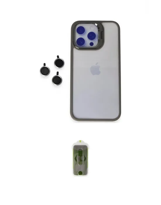 ieg™ iPhone 15 Pro Max Kılıf Yankı Asil Serisi - Siyah Joko Magic 5D Hayalet Cam