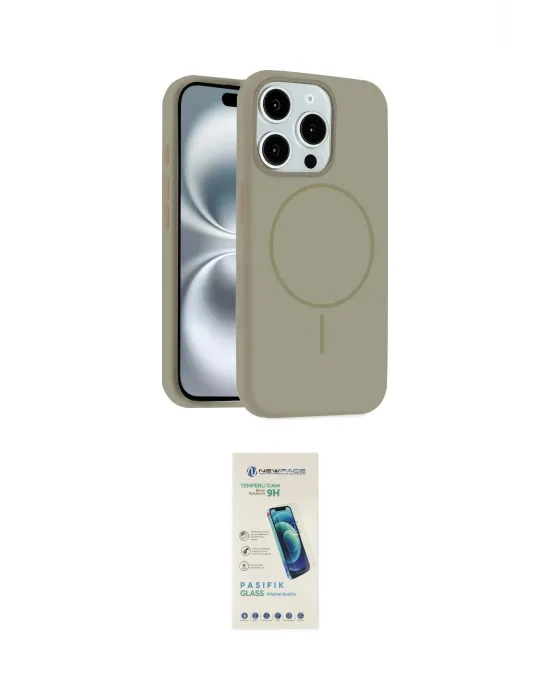 ieg™ iPhone 15 Pro Max Kılıf Yankı Form Serisi - Şeffaf Pasifik Cam Ekran Koruyucu