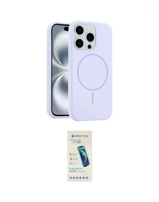 ieg™ iPhone 15 Pro Max Kılıf Yankı Form Serisi - Şeffaf Pasifik Cam Ekran Koruyucu