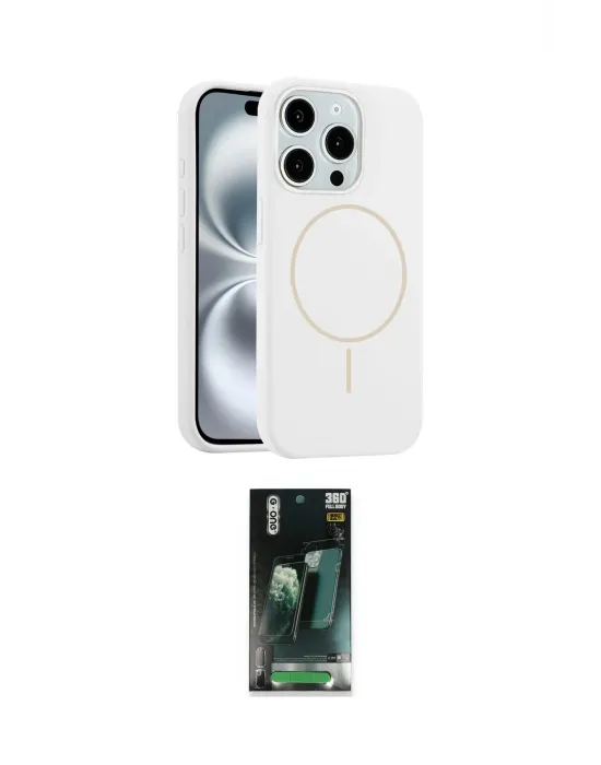 ieg™ iPhone 15 Pro Max Kılıf Yankı Form Serisi - Siyah 360 Mat Full Body Arka Koruyucu
