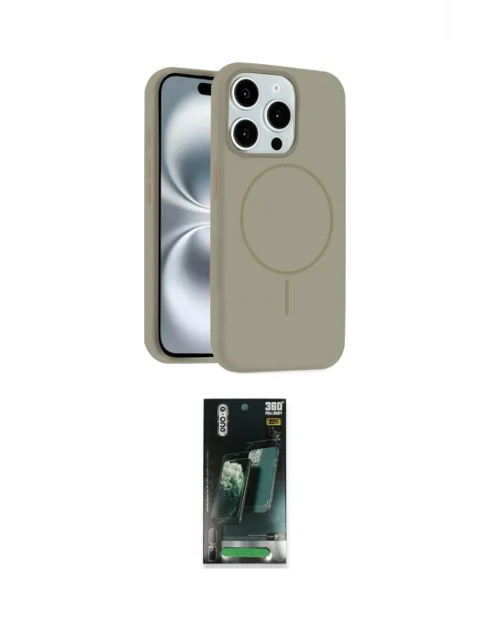 ieg™ iPhone 15 Pro Max Kılıf Yankı Form Serisi - Siyah 360 Mat Full Body Arka Koruyucu