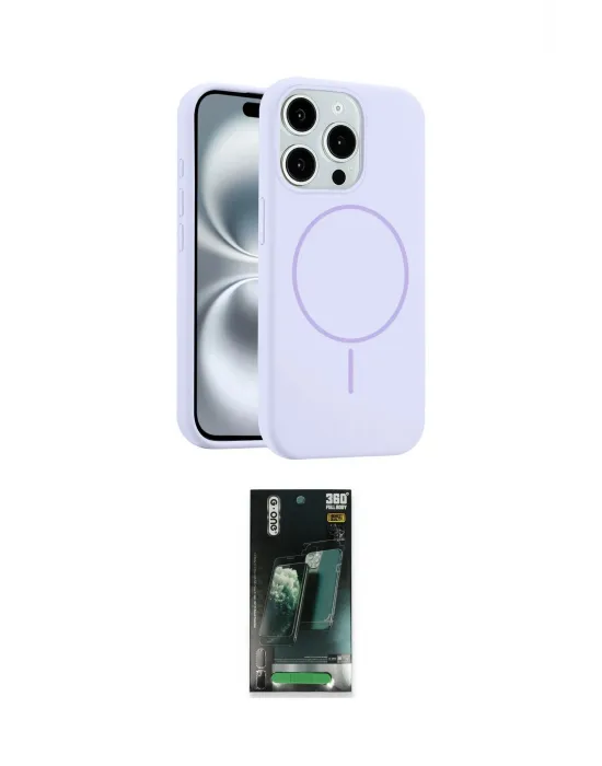 ieg™ iPhone 15 Pro Max Kılıf Yankı Form Serisi - Siyah 360 Mat Full Body Arka Koruyucu