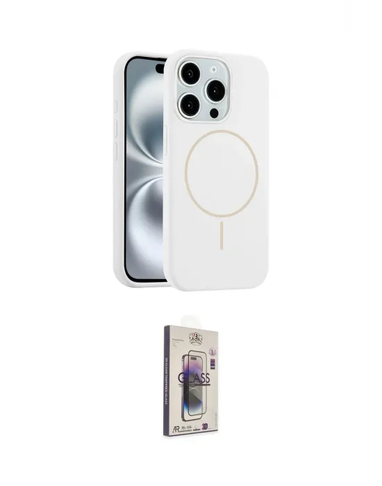 ieg™ iPhone 15 Pro Max Kılıf Yankı Form Serisi - Siyah Bilvis 3D Cam Ekran Koruyucu