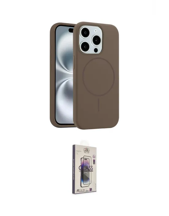 ieg™ iPhone 15 Pro Max Kılıf Yankı Form Serisi - Siyah Bilvis 3D Cam Ekran Koruyucu