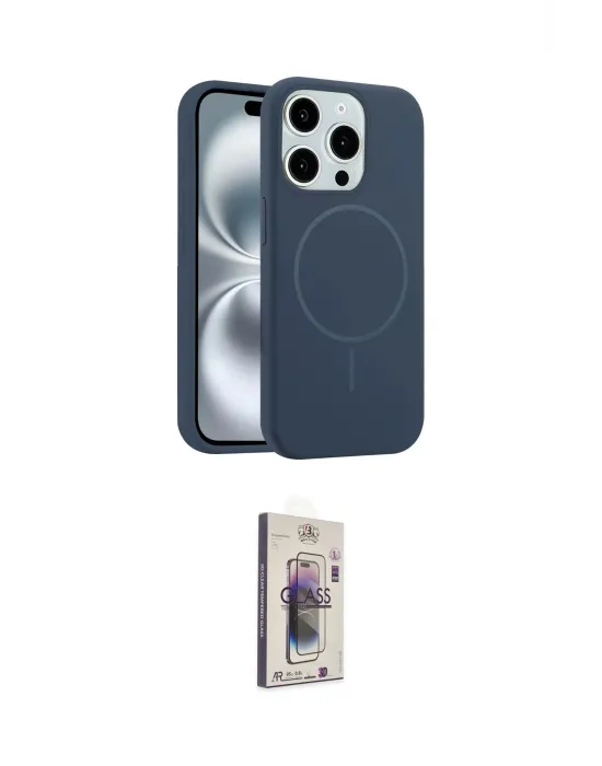 ieg™ iPhone 15 Pro Max Kılıf Yankı Form Serisi - Siyah Bilvis 3D Cam Ekran Koruyucu