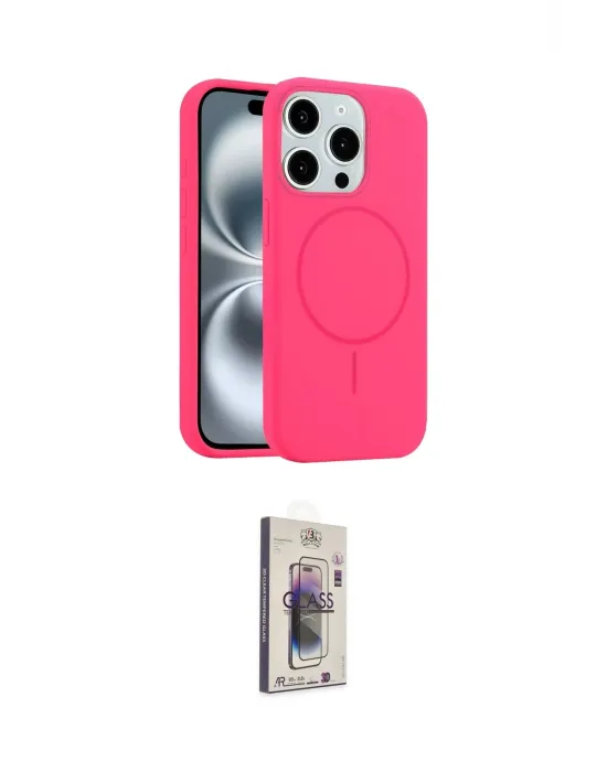 ieg™ iPhone 15 Pro Max Kılıf Yankı Form Serisi - Siyah Bilvis 3D Cam Ekran Koruyucu