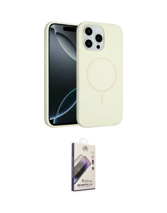 ieg™ iPhone 15 Pro Max Kılıf Yankı Form Serisi - Siyah Bilvis 3D Mat Cam Ekran Koruyucu