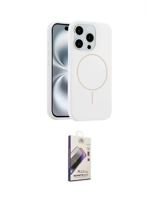 ieg™ iPhone 15 Pro Max Kılıf Yankı Form Serisi - Siyah Bilvis 3D Mat Cam Ekran Koruyucu