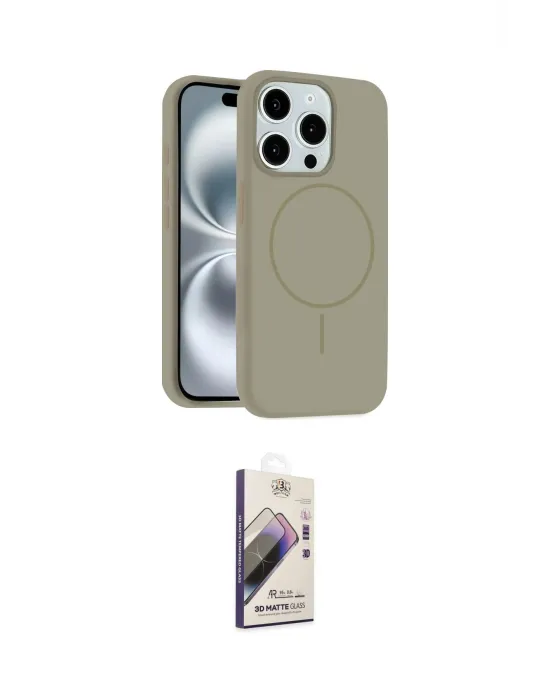 ieg™ iPhone 15 Pro Max Kılıf Yankı Form Serisi - Siyah Bilvis 3D Mat Cam Ekran Koruyucu