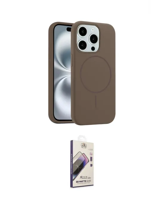 ieg™ iPhone 15 Pro Max Kılıf Yankı Form Serisi - Siyah Bilvis 3D Mat Cam Ekran Koruyucu