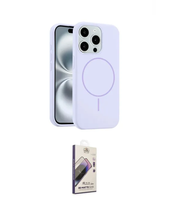 ieg™ iPhone 15 Pro Max Kılıf Yankı Form Serisi - Siyah Bilvis 3D Mat Cam Ekran Koruyucu