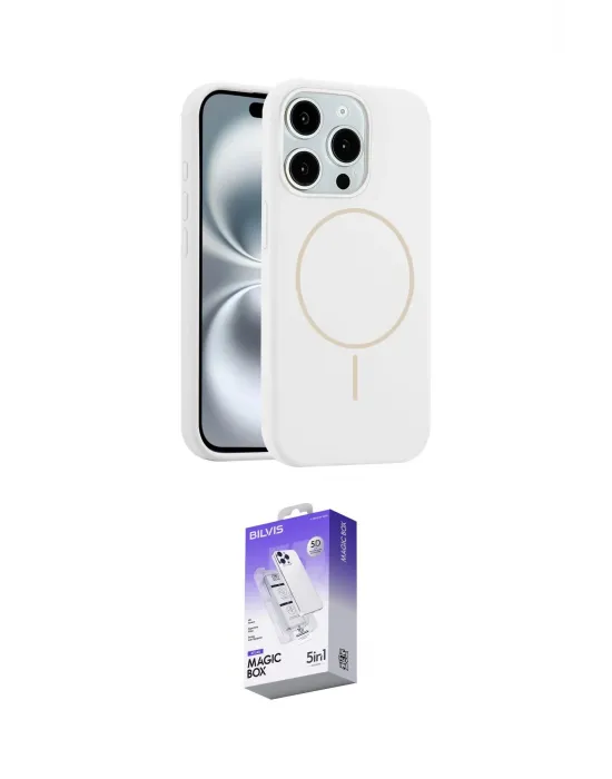 ieg™ iPhone 15 Pro Max Kılıf Yankı Form Serisi - Siyah Bilvis 5in1 3D Magic Cam Ekran Koruyucu