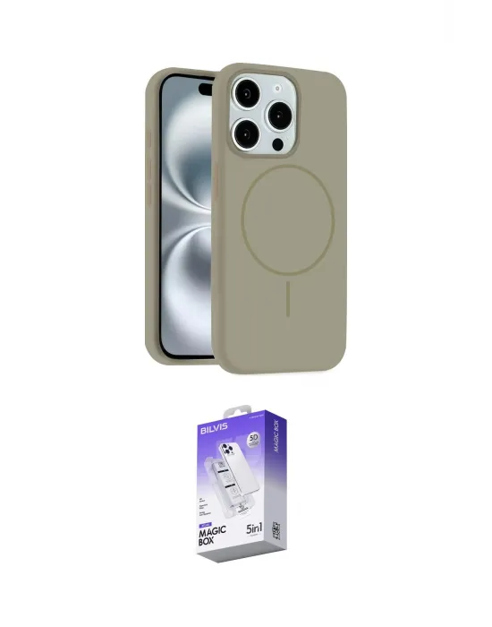 ieg™ iPhone 15 Pro Max Kılıf Yankı Form Serisi - Siyah Bilvis 5in1 3D Magic Cam Ekran Koruyucu