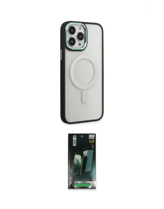 ieg™ iPhone 15 Pro Max Kılıf Yankı Işık Özel Seri - Şeffaf 360 Full Body Arka Koruyucu