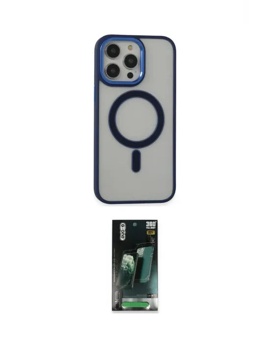 ieg™ iPhone 15 Pro Max Kılıf Yankı Işık Özel Seri - Şeffaf 360 Full Body Arka Koruyucu