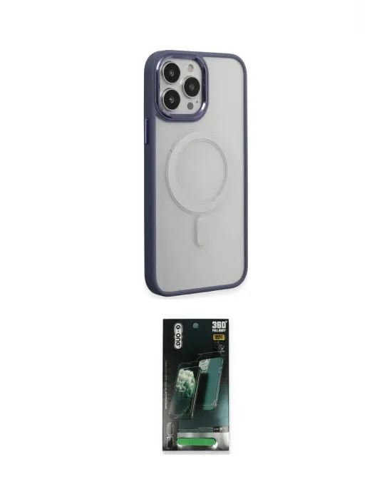 ieg™ iPhone 15 Pro Max Kılıf Yankı Işık Özel Seri - Şeffaf 360 Full Body Arka Koruyucu