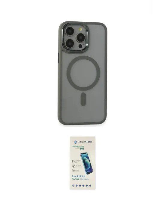 ieg™ iPhone 15 Pro Max Kılıf Yankı Işık Özel Seri - Şeffaf Pasifik Cam Ekran Koruyucu