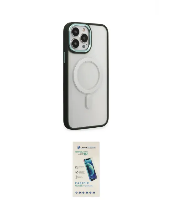 ieg™ iPhone 15 Pro Max Kılıf Yankı Işık Özel Seri - Şeffaf Pasifik Cam Ekran Koruyucu