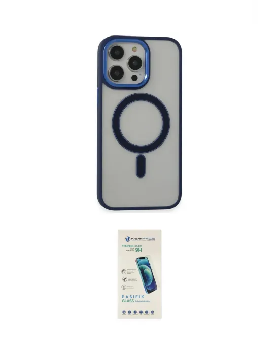ieg™ iPhone 15 Pro Max Kılıf Yankı Işık Özel Seri - Şeffaf Pasifik Cam Ekran Koruyucu