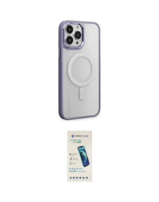 ieg™ iPhone 15 Pro Max Kılıf Yankı Işık Özel Seri - Şeffaf Pasifik Cam Ekran Koruyucu