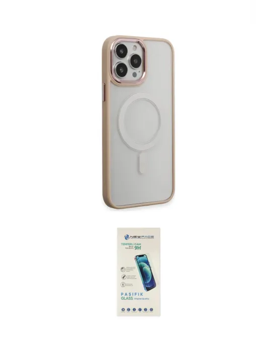 ieg™ iPhone 15 Pro Max Kılıf Yankı Işık Özel Seri - Şeffaf Pasifik Cam Ekran Koruyucu