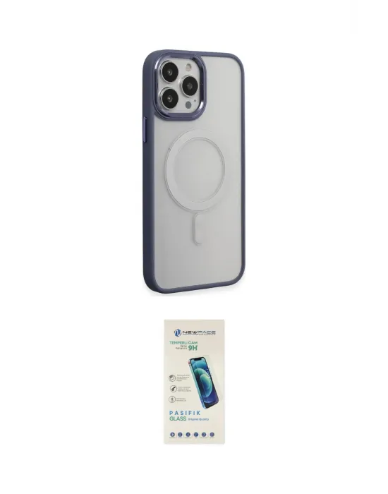ieg™ iPhone 15 Pro Max Kılıf Yankı Işık Özel Seri - Şeffaf Pasifik Cam Ekran Koruyucu