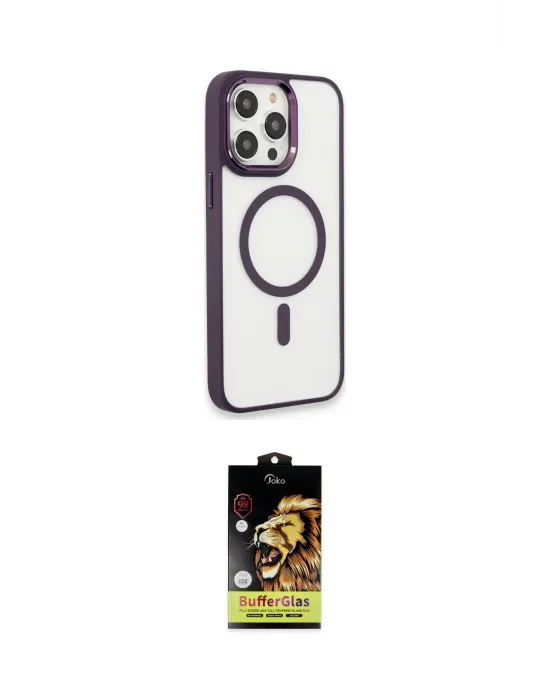 ieg™ iPhone 15 Pro Max Kılıf Yankı Işık Özel Seri - Siyah Buffer Cam Ekran Koruyucu