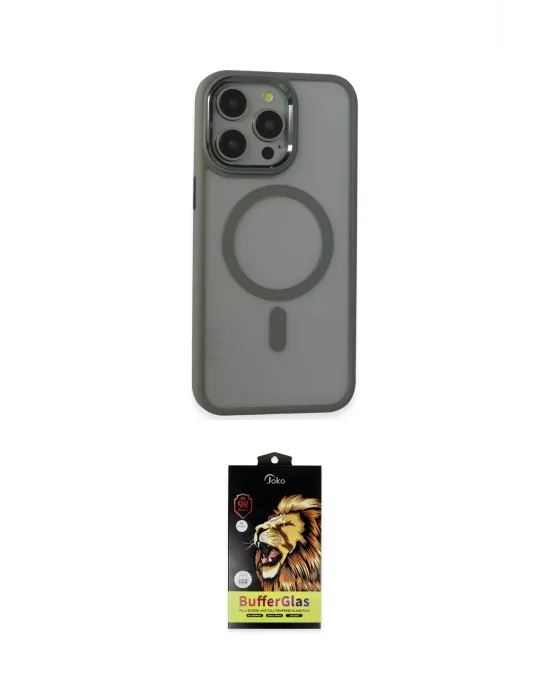 ieg™ iPhone 15 Pro Max Kılıf Yankı Işık Özel Seri - Siyah Buffer Cam Ekran Koruyucu
