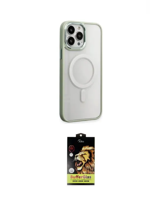 ieg™ iPhone 15 Pro Max Kılıf Yankı Işık Özel Seri - Siyah Buffer Cam Ekran Koruyucu