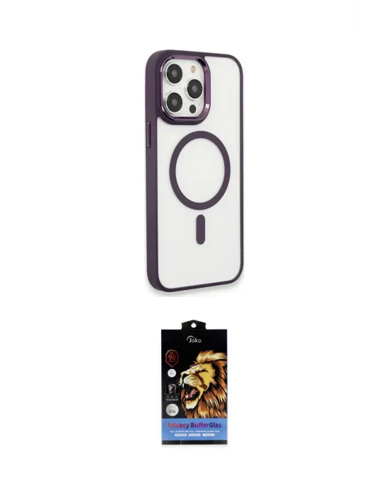 ieg™ iPhone 15 Pro Max Kılıf Yankı Işık Özel Seri - Siyah Buffer Hayalet Cam Ekran Koruyucu