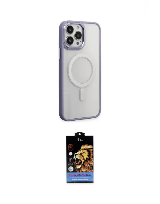 ieg™ iPhone 15 Pro Max Kılıf Yankı Işık Özel Seri - Siyah Buffer Hayalet Cam Ekran Koruyucu
