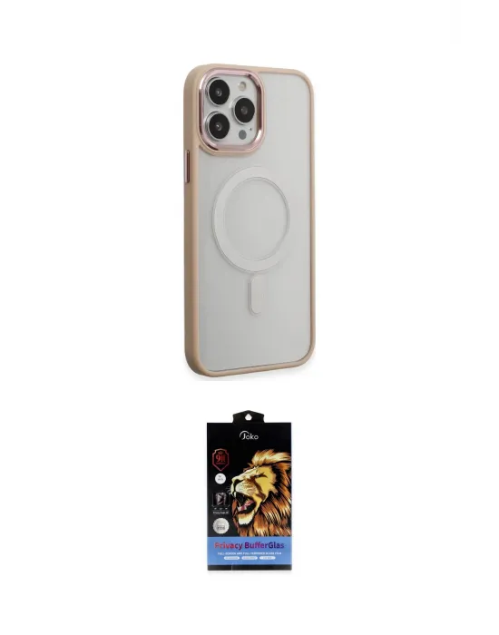ieg™ iPhone 15 Pro Max Kılıf Yankı Işık Özel Seri - Siyah Buffer Hayalet Cam Ekran Koruyucu