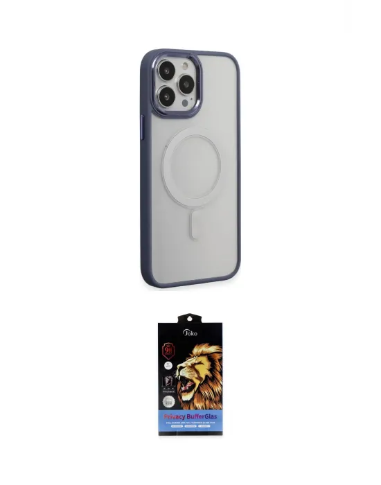 ieg™ iPhone 15 Pro Max Kılıf Yankı Işık Özel Seri - Siyah Buffer Hayalet Cam Ekran Koruyucu