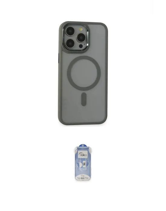 ieg™ iPhone 15 Pro Max Kılıf Yankı Işık Özel Seri - Siyah Joko Magic 5D Cam