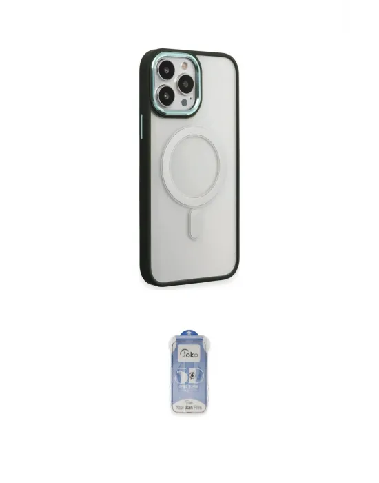 ieg™ iPhone 15 Pro Max Kılıf Yankı Işık Özel Seri - Siyah Joko Magic 5D Cam