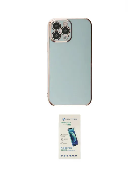 ieg™ iPhone 15 Pro Max Kılıf Yankı Serisi - Şeffaf Pasifik Cam Ekran Koruyucu
