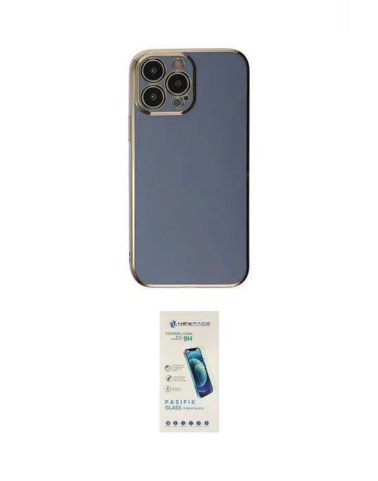 ieg™ iPhone 15 Pro Max Kılıf Yankı Serisi - Şeffaf Pasifik Cam Ekran Koruyucu