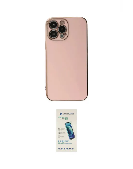 ieg™ iPhone 15 Pro Max Kılıf Yankı Serisi - Şeffaf Pasifik Cam Ekran Koruyucu