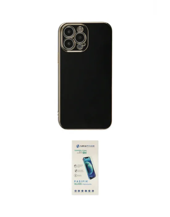 ieg™ iPhone 15 Pro Max Kılıf Yankı Serisi - Şeffaf Pasifik Cam Ekran Koruyucu