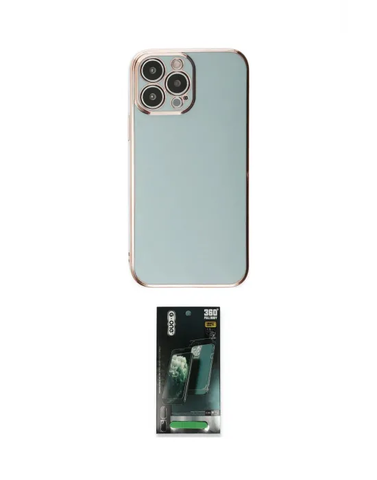 ieg™ iPhone 15 Pro Max Kılıf Yankı Serisi - Siyah 360 Mat Full Body Arka Koruyucu