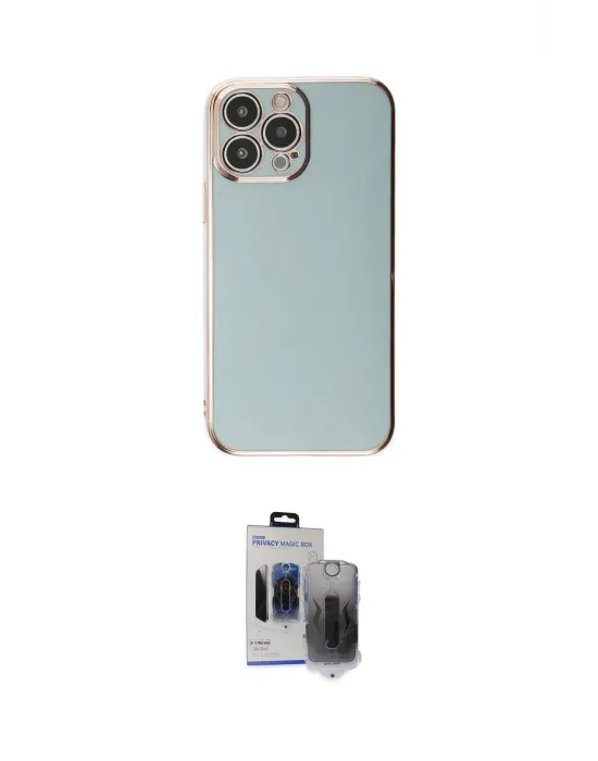 ieg™ iPhone 15 Pro Max Kılıf Yankı Serisi - Siyah Vanessa Magic Hayalet Cam