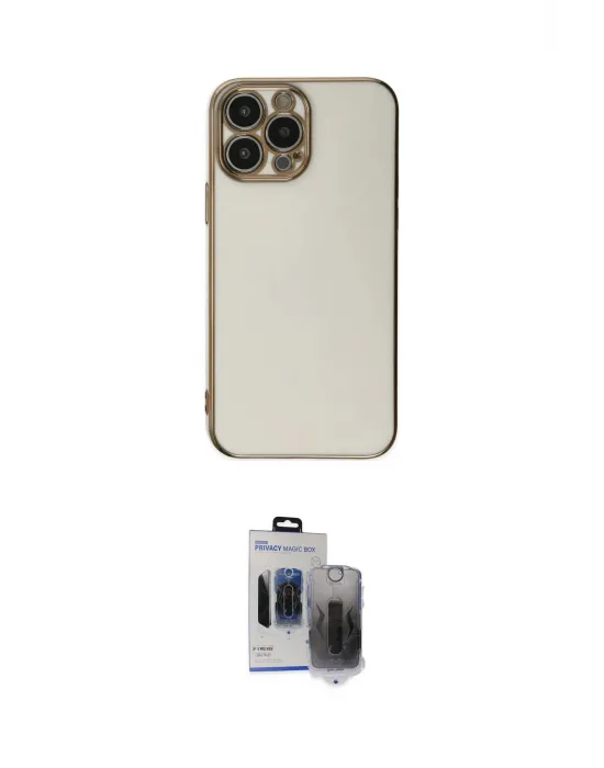 ieg™ iPhone 15 Pro Max Kılıf Yankı Serisi - Siyah Vanessa Magic Hayalet Cam