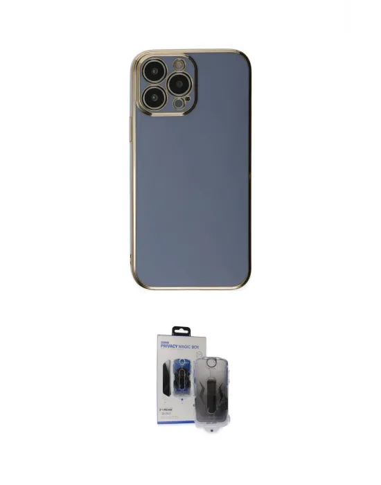 ieg™ iPhone 15 Pro Max Kılıf Yankı Serisi - Siyah Vanessa Magic Hayalet Cam