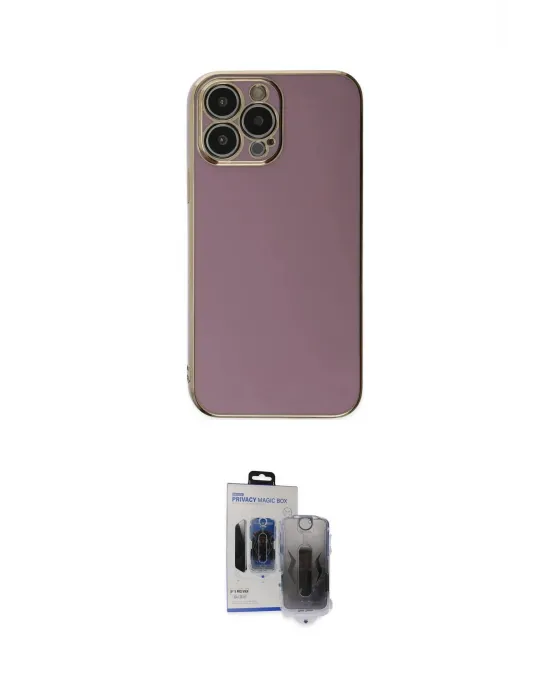 ieg™ iPhone 15 Pro Max Kılıf Yankı Serisi - Siyah Vanessa Magic Hayalet Cam