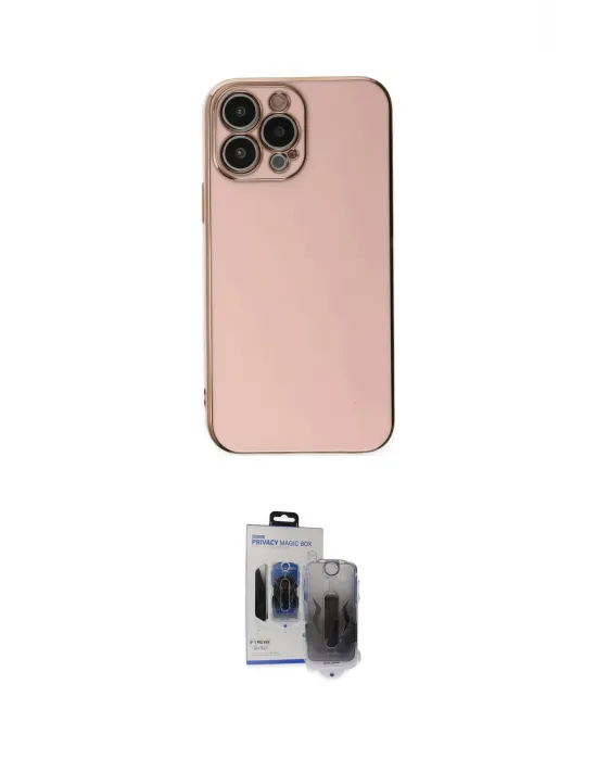 ieg™ iPhone 15 Pro Max Kılıf Yankı Serisi - Siyah Vanessa Magic Hayalet Cam